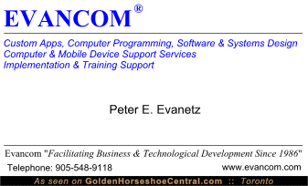 Evancom® :: Custom Apps, Computer Programming, Software & Systems Design :: Computer & Mobile Device Support Services :: Implementation & Training Support